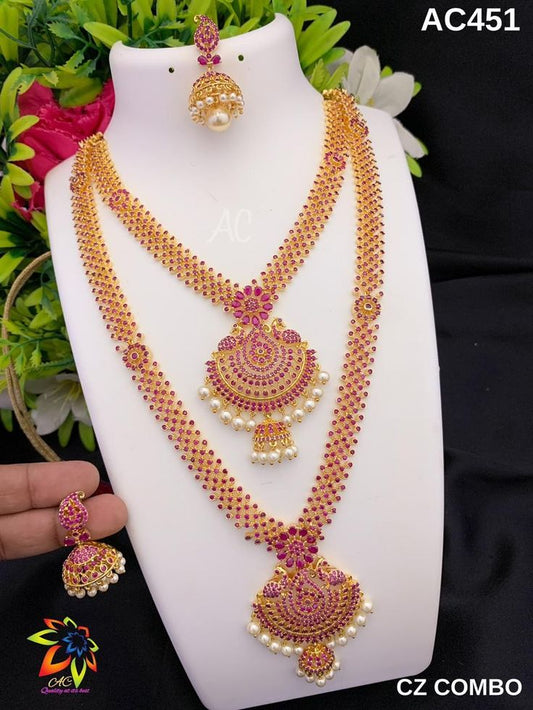 Rhodium Gold and Shine Necklace Set