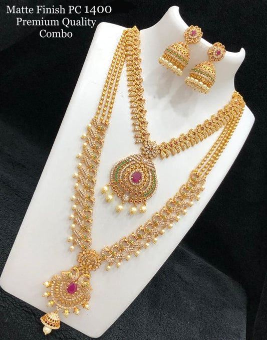 Rajasa Jewels Designer Gold Plated Necklace Set